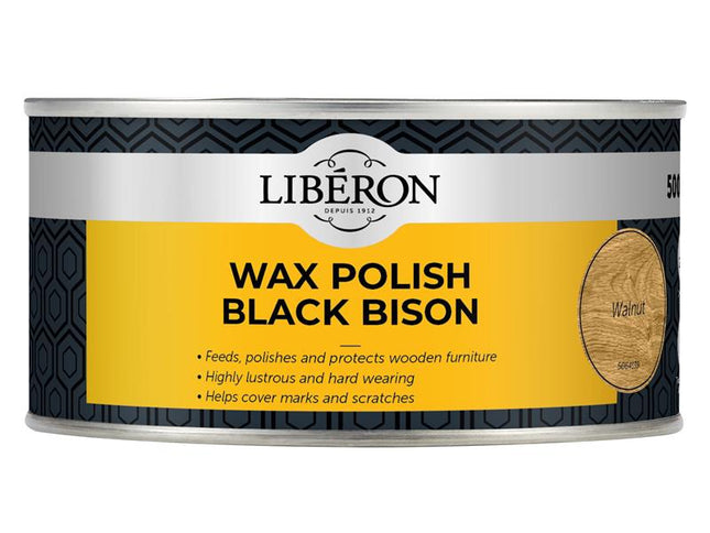 Liberon Black Bison Wax Paste Walnut 500ml                                              