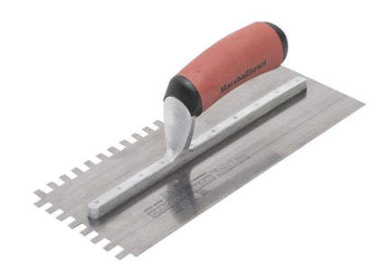 Marshalltown 6mm Stainless Steel Square Notched Trowel DuraSoft® Handle 