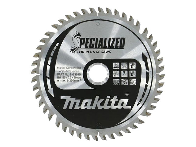 Makita B-33015 Specialized for Plunge Saws Blade 165 x 20mm x 48T MAKB33015