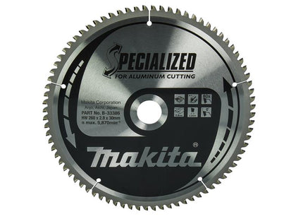 Makita B-33386 Specialized Aluminium Saw Blade 260 x 30mm x 80T MAKB33386