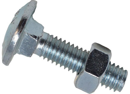 Metalmate Cup Square Hex Bolt & Nut Zp M6 X 25Mm Box 50