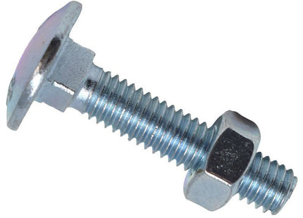 Metalmate Cup Square Hex Bolt & Nut Zp M6 X 30Mm Box 50