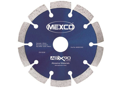 Mexco Abrasive Materials X90 Grade Diamond Blade 125 X 22Mm