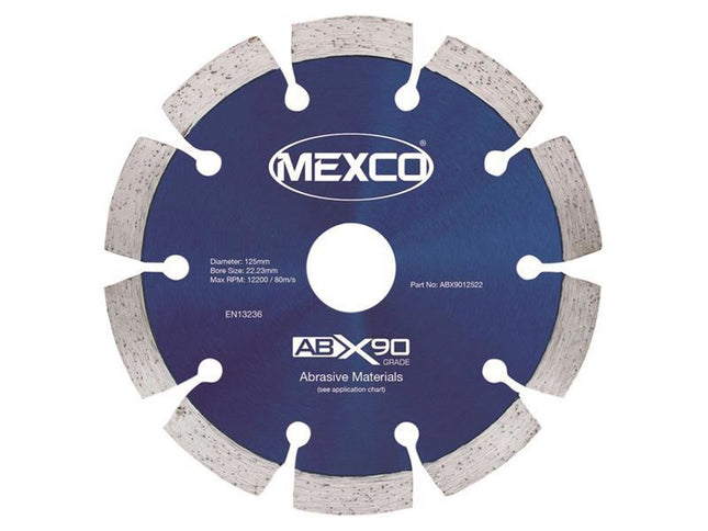 Mexco Abrasive Materials X90 Grade Diamond Blade 125 X 22Mm
