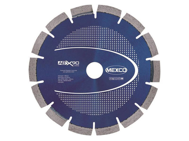 Mexco Abrasive Materials X90 Grade Diamond Blade 180 X 22Mm