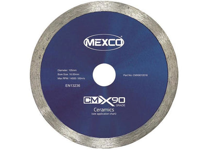 Mexco X90 Grade Ceramic Materials Diamond Blade 105 X 16Mm