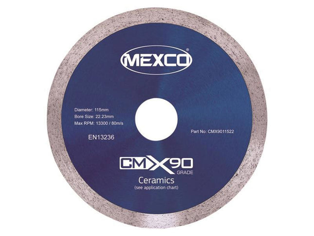 Mexco X90 Grade Ceramic Materials Diamond Blade 115 X 22Mm
