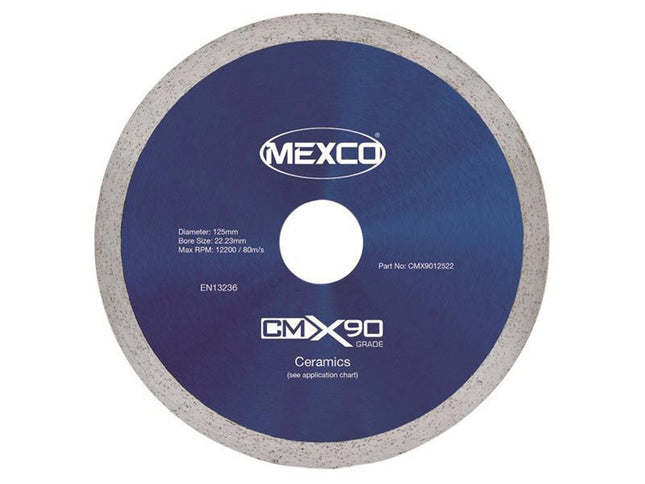 Mexco X90 Grade Ceramic Materials Diamond Blade 125 X 22Mm