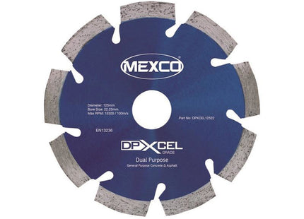 Mexco Xcel Grade Dual Purpose Diamond Blade 125 X 22Mm