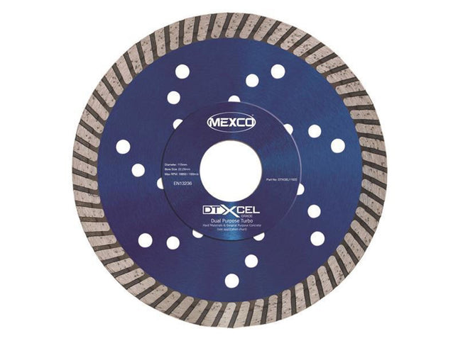 Mexco Xcel Grade Dual Purpose Turbo Diamond Blade 115 X 22Mm