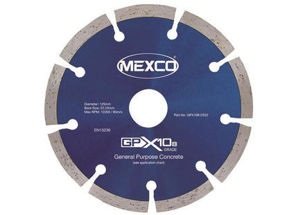 Mexco Gpx10-8 Concrete Diamond Blade 125 X 22Mm