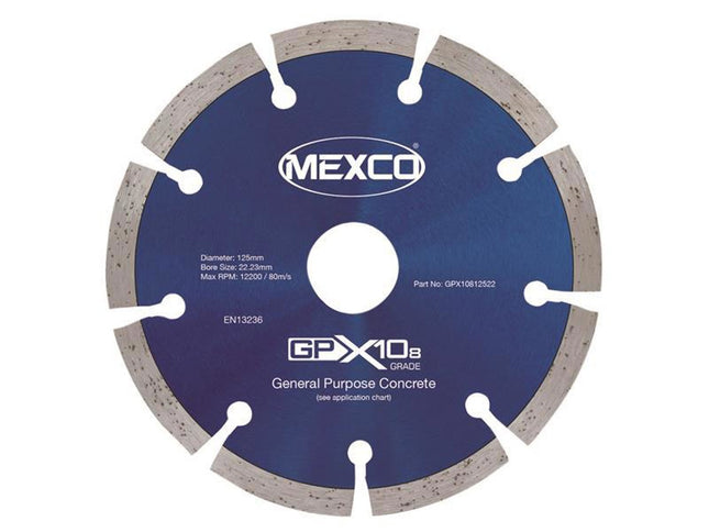 Mexco Gpx10-8 Concrete Diamond Blade 125 X 22Mm