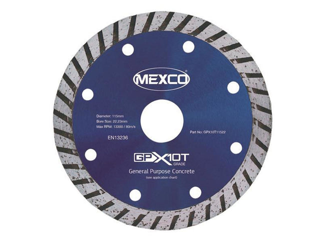 Mexco Gp Concrete Turbo Diamond Blade 115 X 22Mm