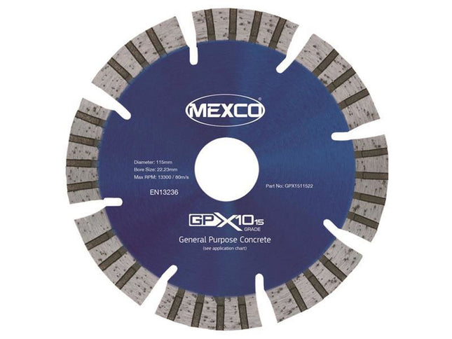Mexco Gpx10-15 Concrete Diamond Blade 115 X 22Mm