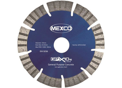 Mexco Gpx10-15 Concrete Diamond Blade 125 X 22Mm