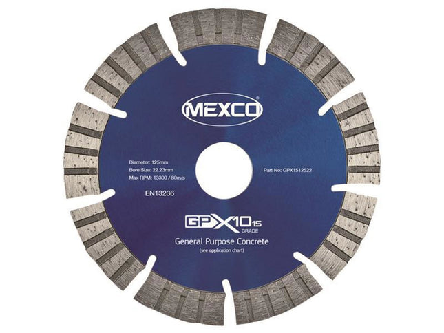 Mexco Gpx10-15 Concrete Diamond Blade 125 X 22Mm