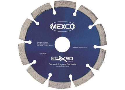 Mexco Gpx90 Concrete Diamond Blade 125 X 22Mm