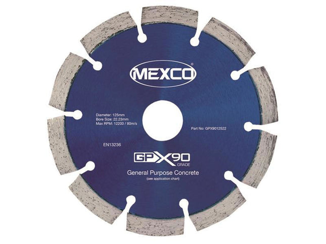 Mexco Gpx90 Concrete Diamond Blade 125 X 22Mm
