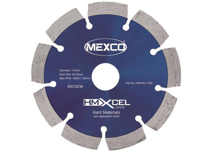 Mexco Xcel Grade Hard Materials Diamond Blade 115 X 22Mm