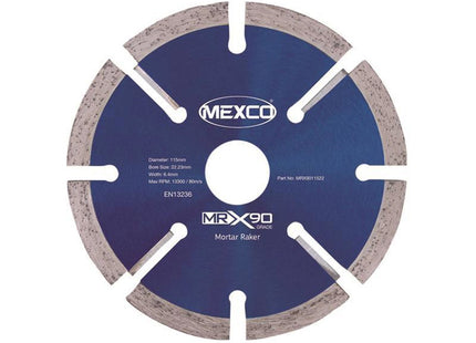 Mexco X90 Grade Mortar Raking Diamond Blade 115 X 22Mm