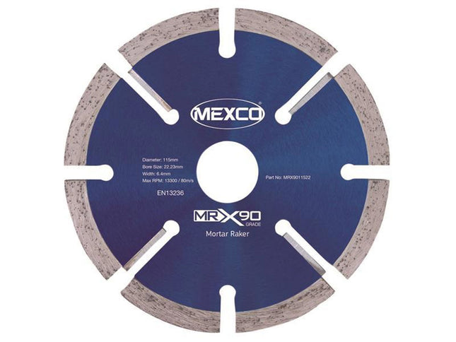 Mexco X90 Grade Mortar Raking Diamond Blade 115 X 22Mm