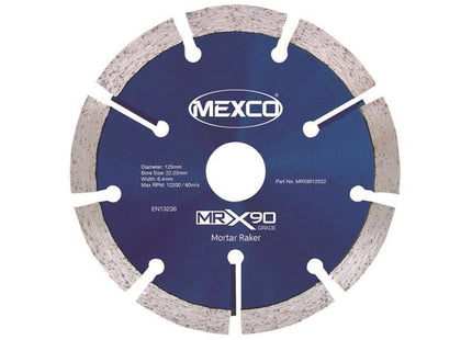 Mexco X90 Grade Mortar Raking Diamond Blade 125 X 22Mm