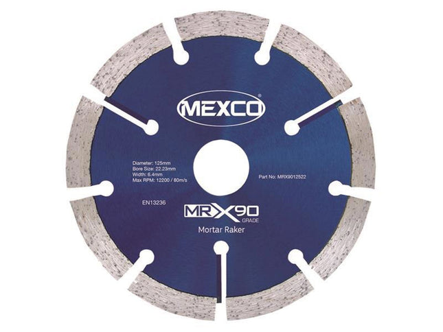 Mexco X90 Grade Mortar Raking Diamond Blade 125 X 22Mm
