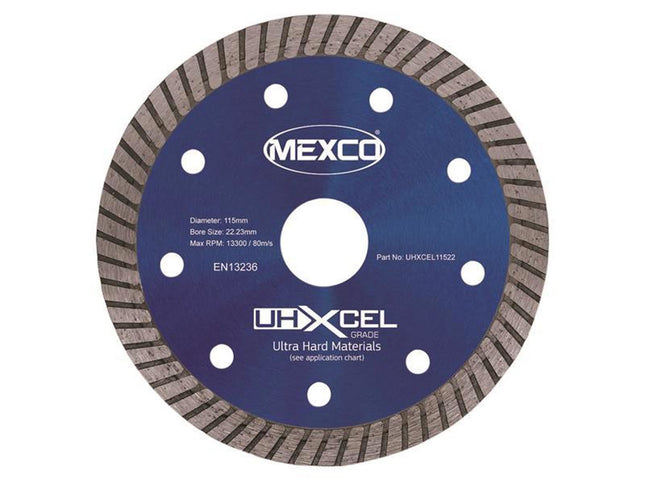 Mexco Uhxcel Ultra Hard Materials Diamond Blade 115 X 22Mm