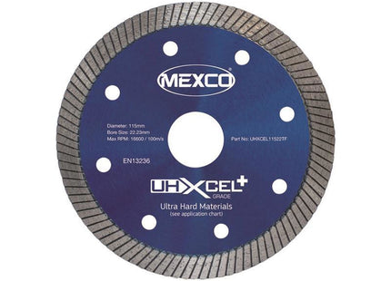 Mexco Uhxcel+ Ultra Hard Plus Diamond Blade 115 X 22Mm
