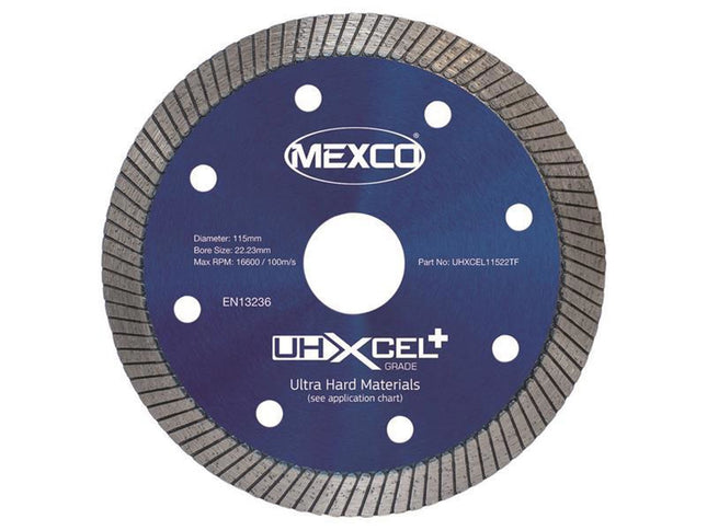 Mexco Uhxcel+ Ultra Hard Plus Diamond Blade 115 X 22Mm