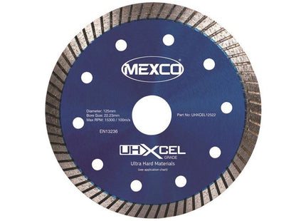 Mexco Uhxcel Ultra Hard Materials Diamond Blade 125 X 22Mm
