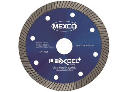 Mexco Uhxcel+ Ultra Hard Plus Diamond Blade 125 X 22Mm