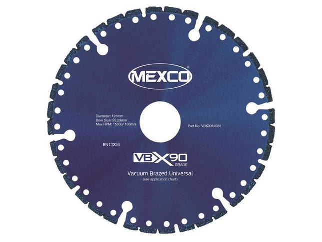 Mexco Vbx90 Grade Universal Diamond Blade 125 X 22Mm