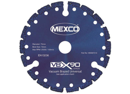 Mexco Vbx90 Grade Universal Diamond Blade 75 X 10Mm