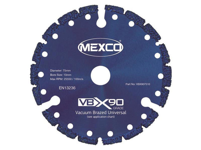 Mexco Vbx90 Grade Universal Diamond Blade 75 X 10Mm