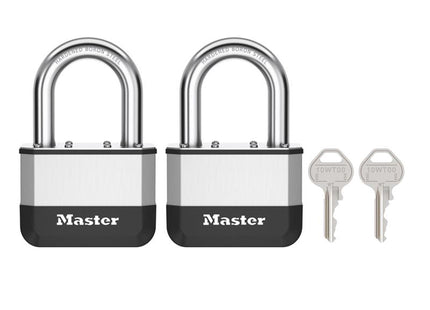 Master Lock Elite Laminated 45Mm Padlock - 38Mm Shackle (Pack Of 2)
