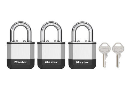 Master Lock Elite Laminated 45Mm Padlock - 25Mm Shackle (Pack Of 3)