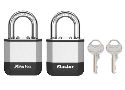 Master Lock Elite Laminated 45Mm Padlock - 25Mm Shackle (Pack Of 2)
