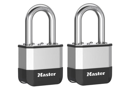 Master Lock Elite Laminated 52Mm Padlock - 38Mm Shackle (Pack Of 2)