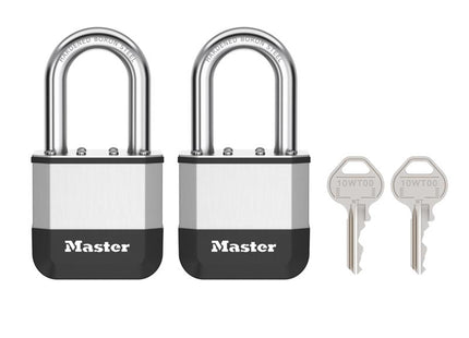 Master Lock Elite Laminated 52Mm Padlock - 38Mm Shackle (Pack Of 2)