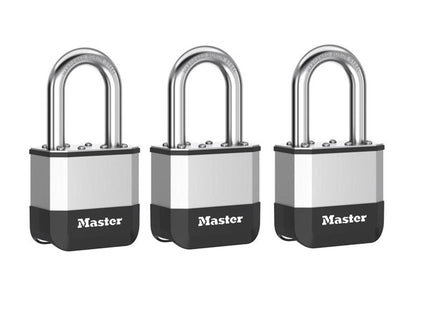 Master Lock Elite Laminated 52Mm Padlock - 38Mm Shackle (Pack Of 3)