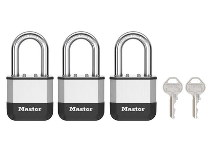 Master Lock Elite Laminated 52Mm Padlock - 38Mm Shackle (Pack Of 3)