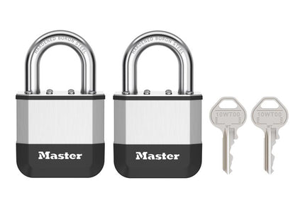 Master Lock Elite Laminated 52Mm Padlock - 25Mm Shackle (Pack Of 2)