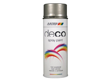 MOTIP¨ Deco Spray Paint High Gloss RAL 9006 White Aluminium 400ml MOT01615