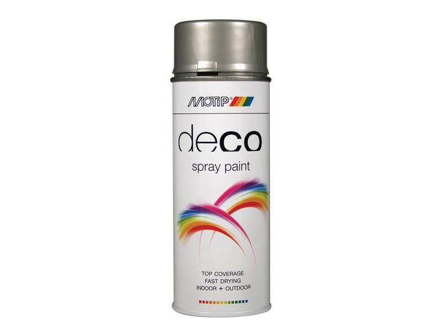 MOTIP¨ Deco Spray Paint High Gloss RAL 9006 White Aluminium 400ml MOT01615