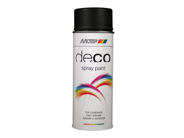 MOTIP¨ Deco Spray Paint Satin Matt RAL 9005 Deep Black 400ml MOT01659