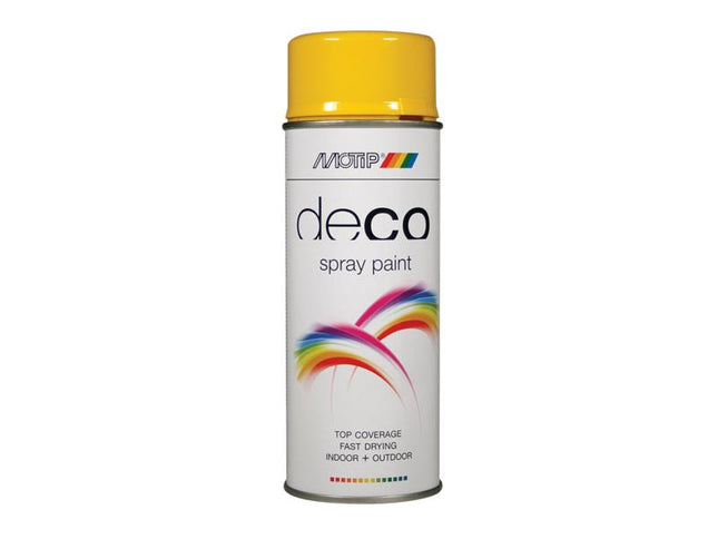 MOTIP¨ Deco Spray Paint High Gloss RAL 1021 Rapeseed Yellow 400ml MOT01679