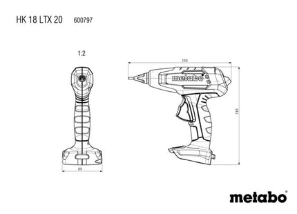 Metabo Hk 18 Ltx 20 Cordless Glue Gun 18V Bare Unit