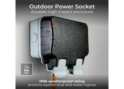 Masterplug Ip66 Weatherproof Outdoor Switched Socket 2-Gang