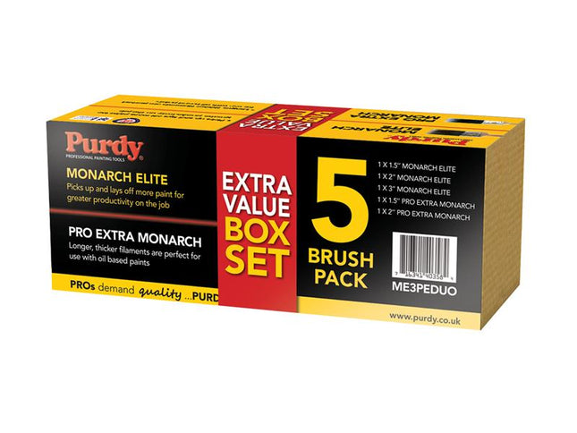Purdy Monarch Elite & Pro-Extra Monarch Brush Set, 5 Piece